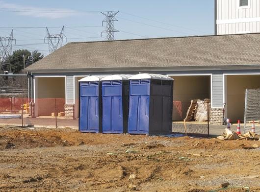 multiple construction portable restrooms can be rented at once for a single work site in order to accommodate multiple staff members and prevent lines